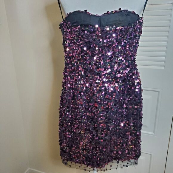 Poly usa pink sequin jeweled dress xs - Picture 3 of 12